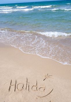 Message writing on a wonderful beach