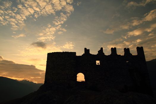 Grumello Castle in Valtellina, northern Italy 