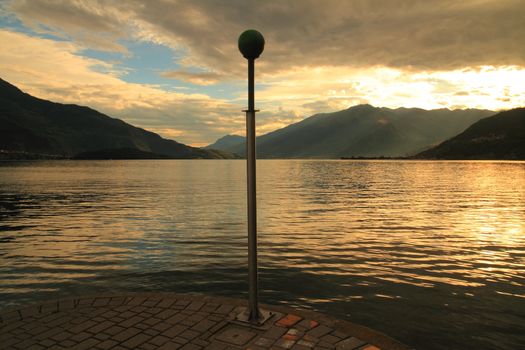 Como lake (Sorico), walking at sunset