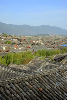 Rooftops of Lijiang Old Town in China's Yunnan province 
