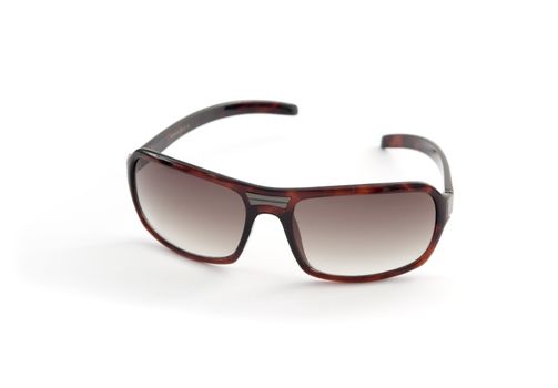 Women's brown sunglasses on a white background