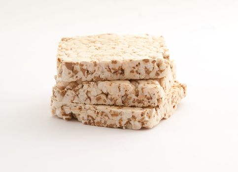 Dietary wheat bread on a white background
����