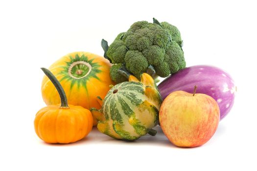 an assortment of mixed vegetables on white background