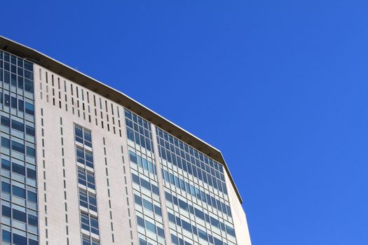 Skyscraper facade in a modern urban financial district