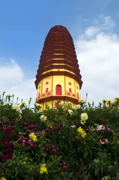 Pagoda of the Chinese gardens in Malaysia.