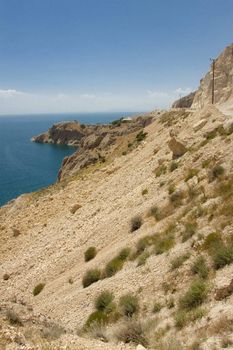 Sandy coast of Van Lake in Turkey.