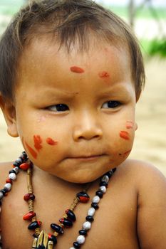 A young child photograph taken in an Amazonian tribe.