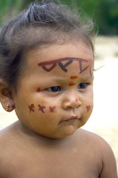 A young child photograph taken in an Amazonian tribe.