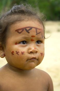 A young child photograph taken in an Amazonian tribe.