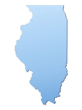 Illinois(USA) map filled with light blue gradient. High resolution. Mercator projection.
