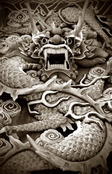 Typical auspicious dragon status in chinese temple that brings good luck.
