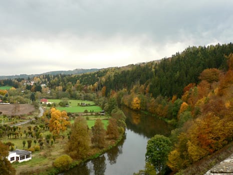 Beautiful autumn landscape in Czechia