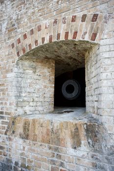 Outside view of a US Civil War cannon embrasure (Fort Pickens,  Gulf Islands National Seashore)