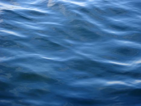 An abstract shot of small waves on a lake.