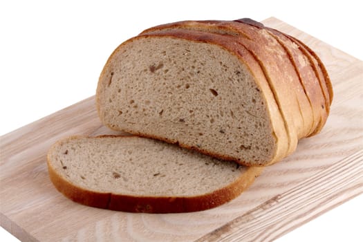 Several slices of whole grain bread on ash table