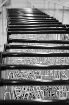 Row of Shopping Carts in a Mall, Italy