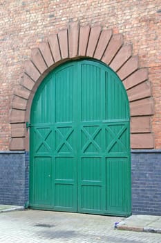 Big Green Arched Doorway