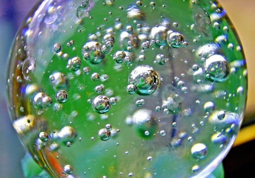 Clear Solid Glass Orb With Loads of Air Bubbles Inside