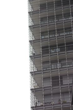 Tower Block Clad in a Mesh of Wires