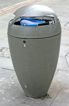 Modern Garbage Bin in Street