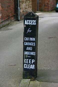 Access Only Sign on Post
