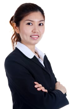 Arms crossed Confident Asian business woman.