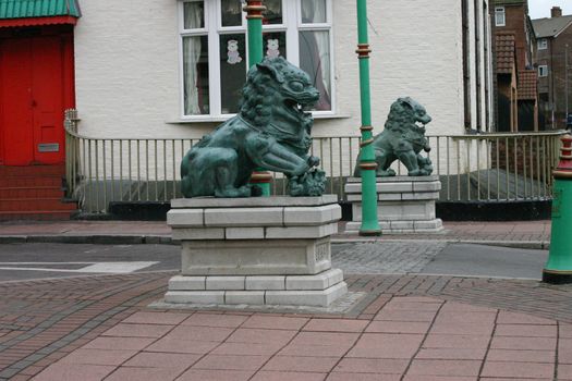 Two Chinese Lions in Liverpool
