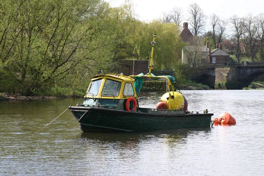 Small Working River Boat on the River Dee in Chester