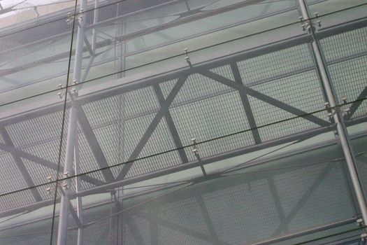 Closeup of Exterior of Modern Glass and Steel Building