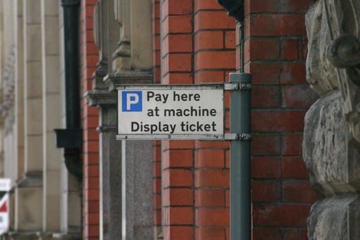 Pay here at machine Display Ticket Sign
