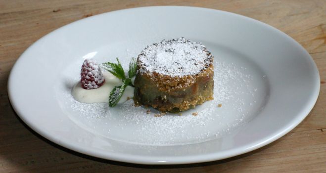 Mini Apple Crumble with Creme Anglaise