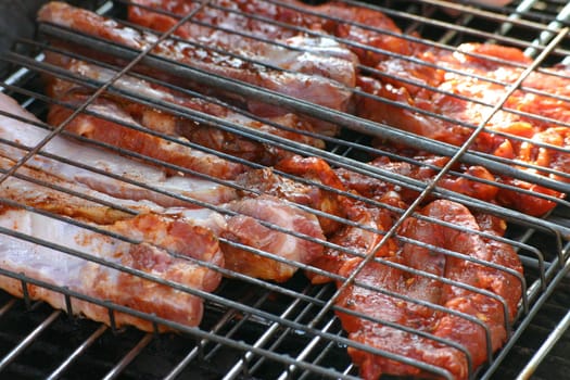 Chinese Pork Chops on a Barbecue