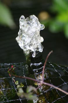 Closeup of Bubbling Garden Fountain