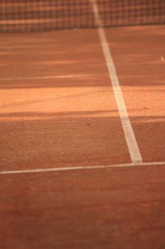 tennis ground white and red