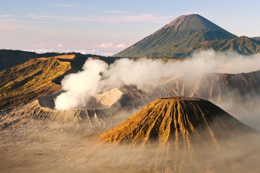 Mount Bromo volcanoes taken in Tengger Caldera, East Java, Indonesia. 
