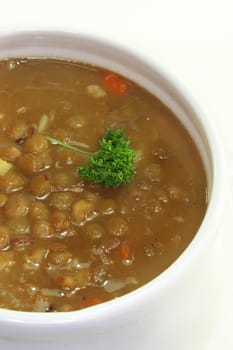 Lentil stew with vegetables and parsley