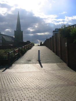 Church Path at Sunset in Devon England