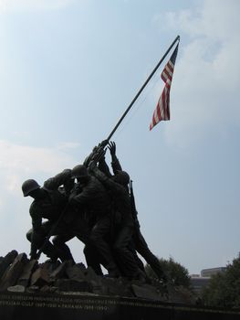 Raising the flag at Iwo Jima, memorial statue