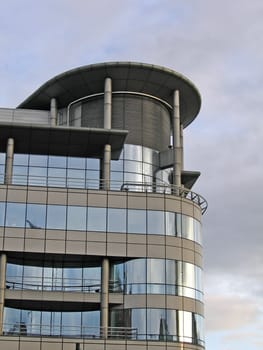 Modern Office Building with Round Corner