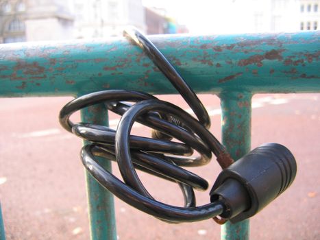 Bike Lock Abandoned on Railings