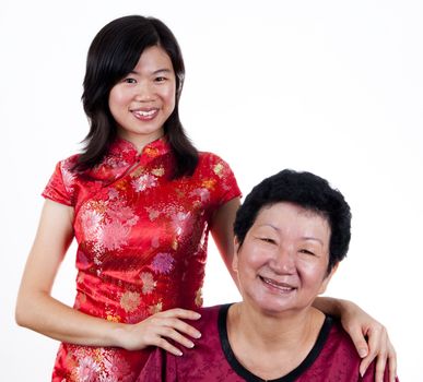 Portrait of Asian Chinese Mother and Daughter.