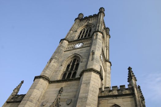 World War 2 Bombed Out Church Spire in Liverpool