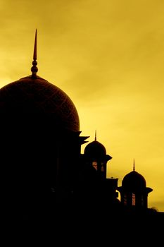 mosque silhouette during sunset 
