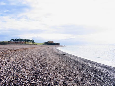 Stoney Beach in Devon England