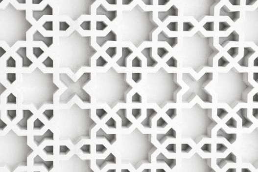 An example of Islamic design cast in concrete on a building in Malaysia.