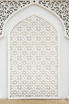 An example of Islamic design cast in concrete on a building in Terengganu, Malaysia.