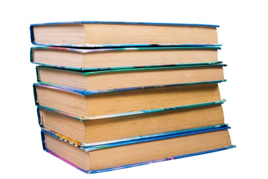 pile of the old books isolated on white background.(clipping path included)