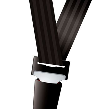 Modern seat belt for car clipped in and secure