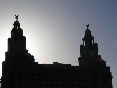 Historic Liver Building in Liverpool England