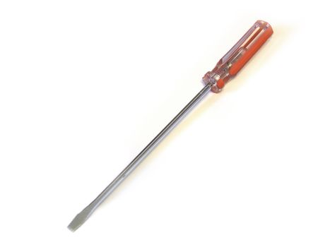 Long Red Flat Head Screwdriver